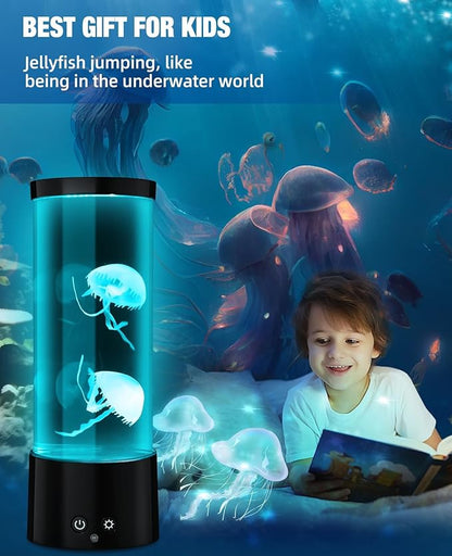 Jellyfish Lamp, Jellyfish Aquarium Lamp with 17 Light Effects - Table Lamp Night Light Mood Lamp with Remote, Jelly Fish Tank Aquarium for Living Room, Christmas Birthday Gifts for Kids GuardWee