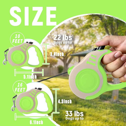 Retractable Dog Leash Automatic Telescopic Tractor Dog Tape, Pet Tape 10/16 FT Durable and Convenient, with Non-Slip Handle, Suitable for Small and Medium-Sized Dogs LIEVUIKEN