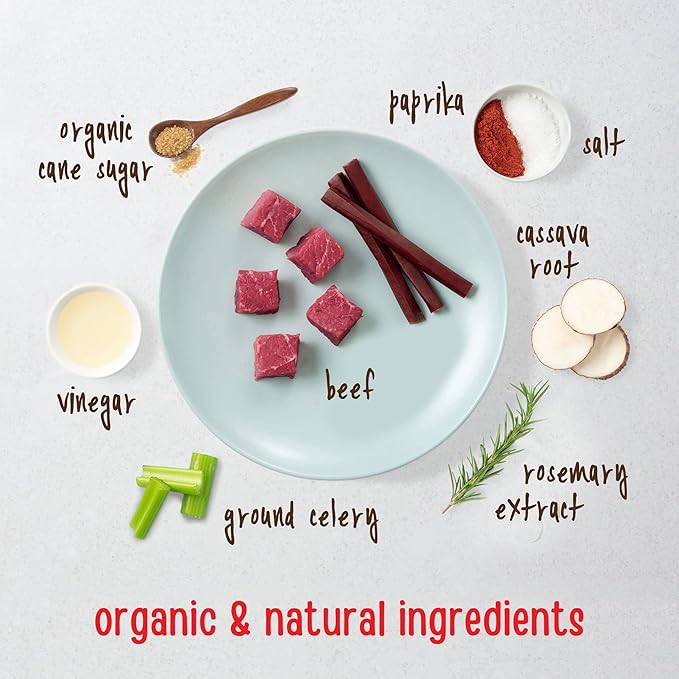 Full Moon All Natural Human Grade Dog Treats, Essential Beef Savory Sticks, 14 Ounce (Pack of 2) - PAWPICO