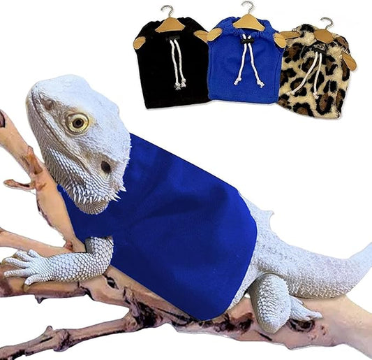 Lizard Clothes Bearded Dragon Hoodie Sweater Jacket Small Pet Costume Flannel Apparel for Reptiles Party Cosplay Props Chameleon Outfit Reptile Clothing Accessories HOKABLE
