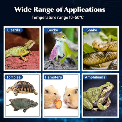 ROCEEI 4 Pcs 6" x 8" Reptile Heat Pad 8W 120V Under Tank Terrarium Heating Mat Heater Waterproof Hermit Crab Heating Pad for Turtle, Lizard, Frog, Snake, 10-20 Gallon Reptile Tank ROCEEI