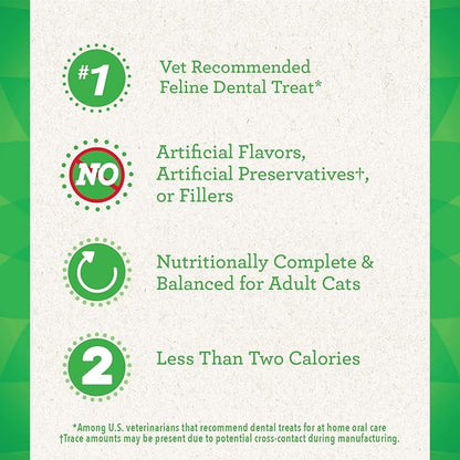 FELINE GREENIES Adult Natural Dental Care Cat Treats, Savory Salmon Flavor, 2.1 oz. Pouch GREENIES
