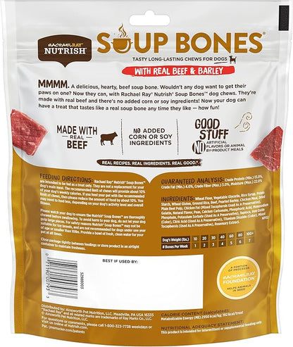 Rachael Ray Nutrish Soup Bones Dog Treats, Beef & Barley Flavor, 6 Bones - PAWPICO
