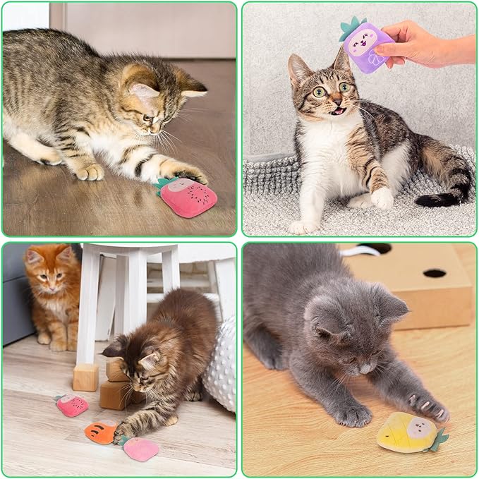 Catnip Toys, Catnip Toys for Cats, Cat Toys with Catnip, Cat Toys for Indoor Cats Kittens, Cat Chew Toy, Cat Pillow Toys for Teeth Cleaning Playing, 6 Pack - PAWPICO