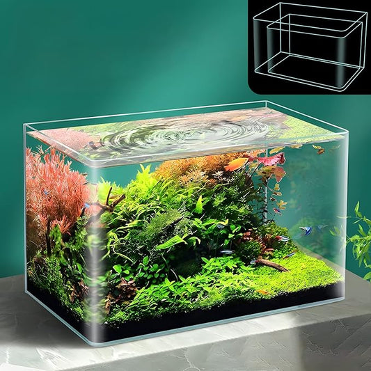 4 Gallon & 2 Gallon Small Fish Tank Rimless Aquarium Tank for Betta/Nano/Goldfish/Snail/Shrimp, Small Fish Tank (2Pack) ALALAL