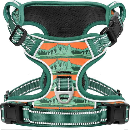 Timos No Pull Dog Harness,No Choke Front Clip Dog Reflective Harness,Adjustable Soft Padded Pet Vest with Easy Control Handle for X-Small Dogs,Wilderness,XS Timos