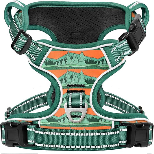 Timos No Pull Dog Harness,No Choke Front Clip Dog Reflective Harness,Adjustable Soft Padded Pet Vest with Easy Control Handle for X-Small Dogs,Wilderness,XS Timos