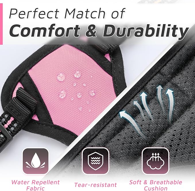Eagloo Small Dog Harness No Pull, Service Vest with Reflective Strips and Control Handle, Adjustable and Comfortable for Easy Walking, No Choke Pet Harness with 2 Metal Rings, Pink, XS GoExplorewithEagloo