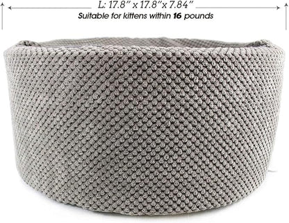 Winsterch Large Washable Warming Cat Bed House, Round Soft Cat Beds,Pet Sofa Bed, Small Pet Beds (17.8 x 17.8 x 7.84 in) - PAWPICO