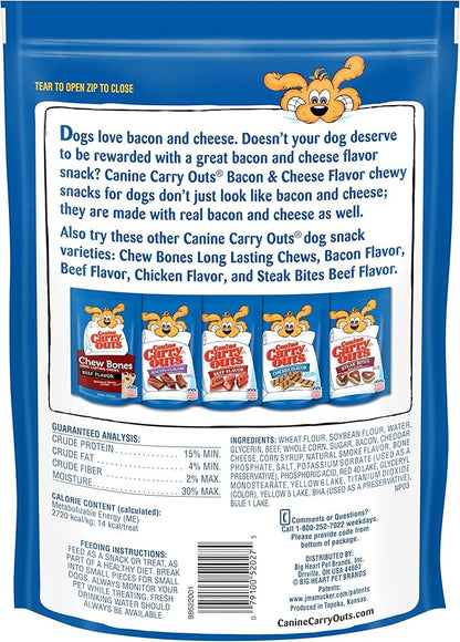 Canine Carry Outs Dog Treats, Bacon & Cheese Flavor, 22.5 Ounce (Pack of 6), Made with Real Bacon and Cheese - PAWPICO