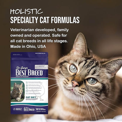 Best Breed Dr. Gary's Cat Diet Slow-Cooked in USA [Natural Dry Cat Food for All Ages] - 24lbs.,Dark Brown - PAWPICO