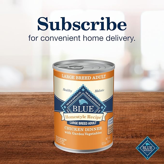 Blue Buffalo Homestyle Recipe Adult Wet Dog Food, Made with Natural Ingredients, Chicken Dinner With Garden Vegetables, 12.5-oz. Can (Pack of 12) - PAWPICO