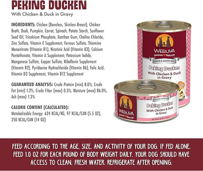 Weruva Classic Dog Food, Peking Ducken with Chicken Breast & Duck in Gravy, 14oz Can (Pack of 12) - PAWPICO