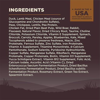 Wellness CORE Grain-Free High-Protein Dry Dog Food, Natural Ingredients, Made in USA with Real Meat, All Breeds, For Adult Dogs (Wild Game Duck, Lamb Meal, Boar & Rabbit, 12-Pound Bag) - PAWPICO