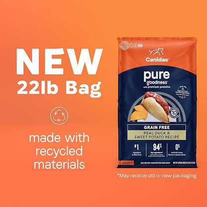 Canidae Pure Real Duck & Sweet Potato Recipe Adult Dry Dog 22 LB - PAWPICO