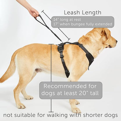 TUG Grab Dog Harness | Integrated Traffic Leash Magnetically Attached for Quick Control (Large/Black) TUG