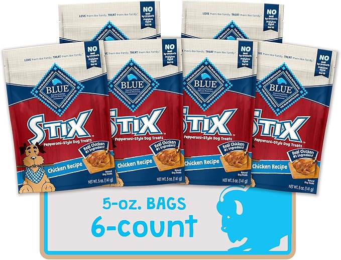 Blue Buffalo Stix Natural Soft Moist Dog Treats Chicken Recipe Bag - PAWPICO