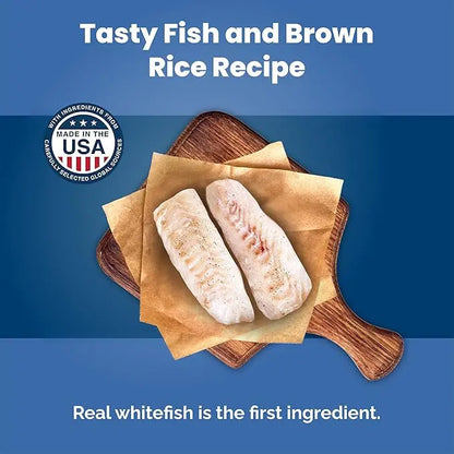 Blue Buffalo Life Protection Formula Adult Dry Dog Food, Helps Build and Maintain Strong Muscles, Made with Natural Ingredients, Fish & Brown Rice Recipe, 30-lb. Bag - PAWPICO