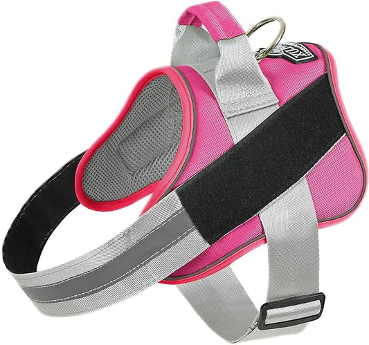 Bolux Dog Harness, No-Pull Reflective Dog Vest, Breathable Adjustable Pet Harness with Handle for Outdoor Walking - No More Pulling, Tugging or Choking (Fuchsia, Small (Pack of 1)) Bolux