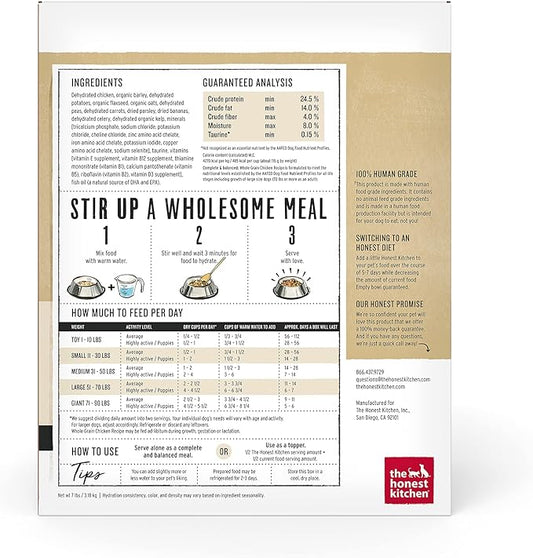 The Honest Kitchen Dehydrated Whole Grain Beef Dog Food, 7 lb Box, 7.00 Pound (Pack of 1) - PAWPICO