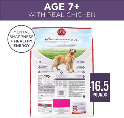 Purina ONE High Protein Dry Senior Dog Food Plus Vibrant Maturity Adult 7 Plus Formula - 16.5 lb. Bag - PAWPICO