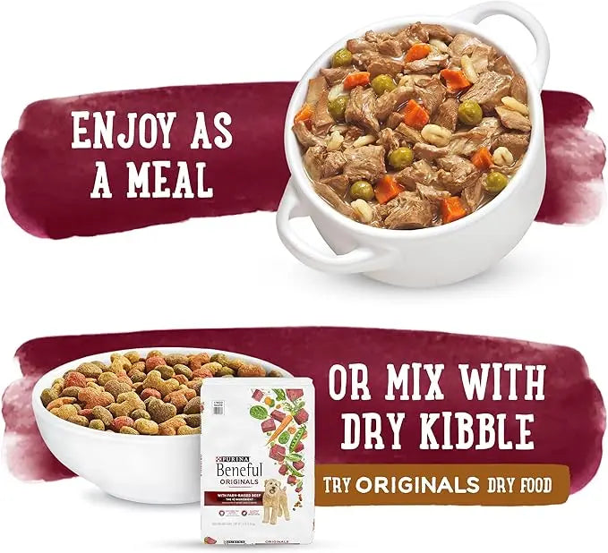 Beneful Purina Gravy Wet Dog Food, Prepared Meals Beef Stew - (8) 10 oz. Tubs (Pack of 2) - PAWPICO