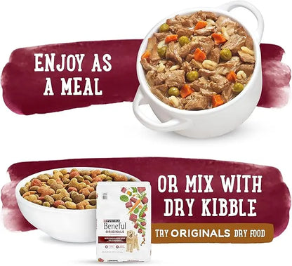 Beneful Purina Gravy Wet Dog Food, Prepared Meals Beef Stew - (8) 10 oz. Tubs (Pack of 2) - PAWPICO