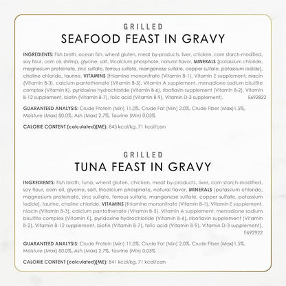 Purina Fancy Feast Grilled Wet Cat Food Seafood Collection in Wet Cat Food Variety Pack - (Pack of 24) 3 oz. Cans PurinaFancyFeast