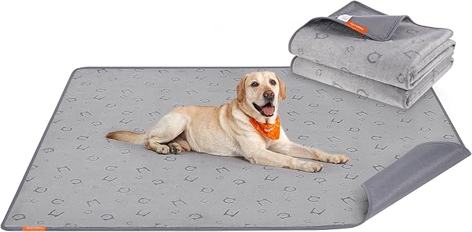 Feandrea Washable Pee Pads for Dogs, 2 Pack, Reusable Dog Pads, 72 x 72 Inches, XXL, Waterproof Pet Training Pads, Leakproof, Non-Slip, Super Absorbent, for Dogs, Cats, Rabbits, Dove Gray UPTD005G01 - PAWPICO