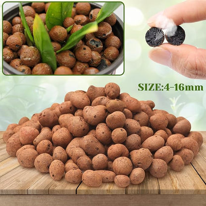 Halatool 2 LB Natural Expanded Clay Pebbles for Plants 4mm-16mm Clay Balls 100% Organic Hydroton Leca Balls for Indoor Plants Hydroponic Growing Gardening Orchids Drainage Decoration Aquaponics HALATOOL