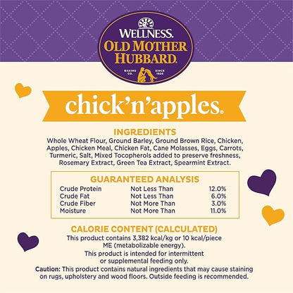Wellness Old Mother Hubbard Classic Chick'N'Apples Natural Dog Treats, Crunchy Oven-Baked Biscuits, Ideal for Training, Mini Size, 20 ounce bag - PAWPICO