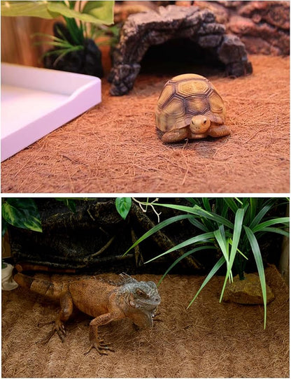 Hamiledyi Reptile Carpet Natural Coconut Fiber Tortoise Carpet Mats for Pet Terrarium Liner Reptile Supplies for Lizard Snake Chamelon Turtle Bedding Bunny Rabbit Mat (2*Sheets) Hamiledyi