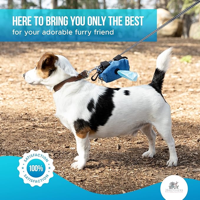 Premium Dog Poop Bag Holder for Leash - Convenient Dog Poop Bag Dispenser with Durable Design - Stylish Accessory for Easy Cleanup - Ideal for Dogs, Puppies, and Outdoor Walks - Blue - PAWPICO