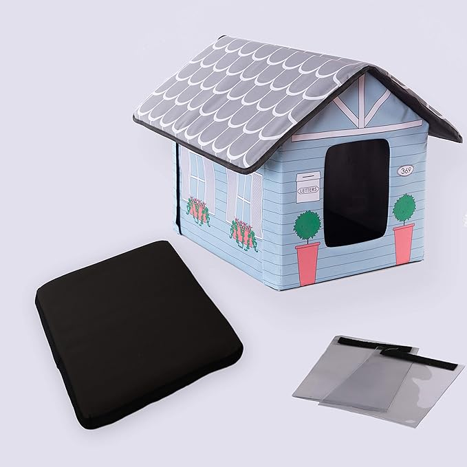 K&H Pet Products Outdoor Kitty House, Outdoor Cat House for Outside Community Cats, Strays, and Ferals, Insulated Shelter, Cold Weather House for Winter, 19 X 22 X 17 Inches (Unheated) Cottage Design - PAWPICO