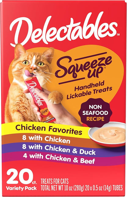Delectables Squeeze Up Non-Seafood Variety Pack Lickable Cat Treat, 20 Count (Pack of 1) Hartz