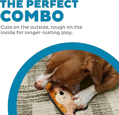 Outward Hound Durablez Tough Plush Squeaky Dog Toy, Puppy, Brown, XS - PAWPICO