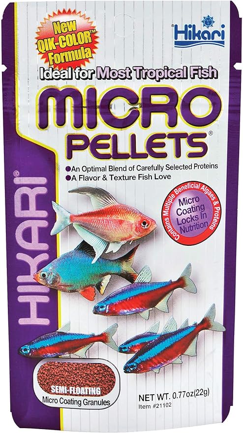 Hikari Tropical Semi-Floating Micro Pellets Fish Food, 0.77 Oz (22g) Hikari