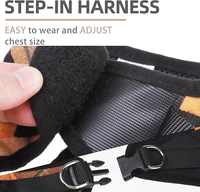 PUPTECK Adjustable Dog Harness Collar and Leash Set Step in No Pull Pet Harness for Small Medium Dogs Puppy and Cats Outdoor Walking Running, Soft Mesh Padded Reflective Vest Harnesses, Orange XXS PUPTECK