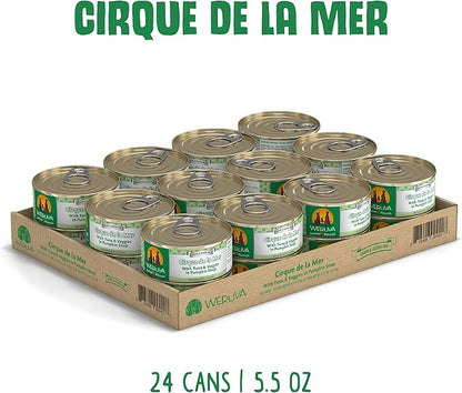 Weruva Classic Dog Food, Cirque de la Mer with Tuna & Veggies in Gravy, 5.5oz Can (Pack of 24) - PAWPICO