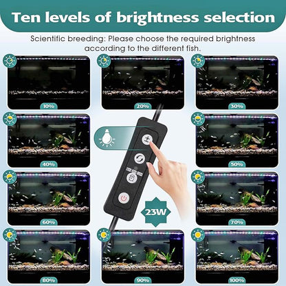 hygger 23W Full Spectrum Aquarium LED Light with 10 Levels of Brightness, White Blue Red Green LEDs,6H8H12H Timer,RGB Light for 32-40IN Freshwater Fish Tank, Aquatic Plants Tropical Ornamental Fish hygger