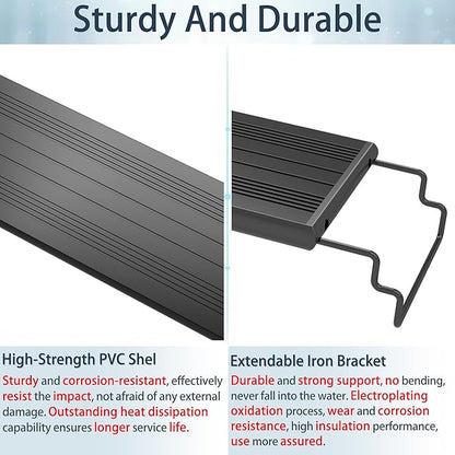 Aquarium LED Light Full Spectrum Fish Tank Lights White Blue Red Green Multi-Color LEDs Extendable Aquarium Light for 12 Inch to 18 Inch Fish Tanks DaToo