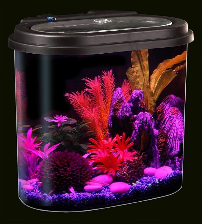Koller Products AquaView 4.5-Gallon Aquarium Starter Kit with Full Filtration and LED Lighting (7 Dazzling Color Selection), Ideal for a Variety of Tropical Fish DISCOVERTHEEXCITINGWORLDOFKEEPINGTROPICALFISH