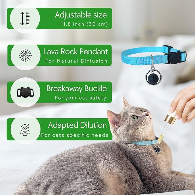 Anti Shedding for Cats, Natural Cat Shedding Prevention, Hair Balls Control for Cats, Breakaway, Vet-Approved Pet-Safe with Essential Oils (Rosemary) ROLLERPAWSTER