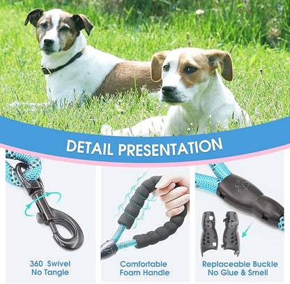 BAAPET 2/4/5/6 FT Dog Leash with Comfortable Padded Handle and Highly Reflective Threads for Small Medium and Large Dogs (5FT-1/2'', Blue) BAAPET