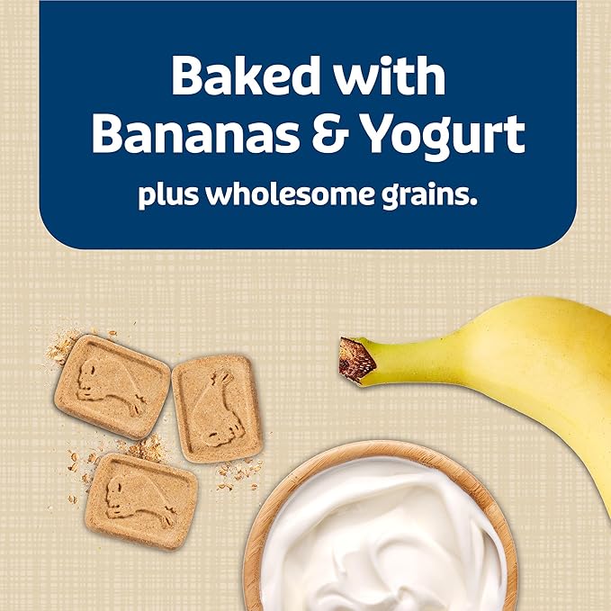 Blue Buffalo Health Bars Crunchy Dog Biscuits, Oven-baked Dog Treats Made with Natural Ingredients, Bananas & Yogurt, 16-oz Bag - PAWPICO