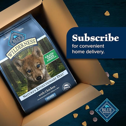 Blue Buffalo Wilderness Puppy High-Protein Dry Dog Food with Real Chicken, Grain-Free, Made in the USA with Natural Ingredients, Chicken, 4.5-lb Bag - PAWPICO