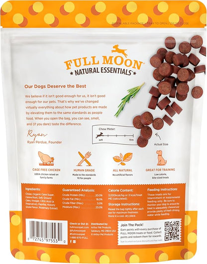 Full Moon All Natural Human Grade Dog Treats, Essential Chicken Savory Bites, 16 Ounce (Pack of 2) - PAWPICO