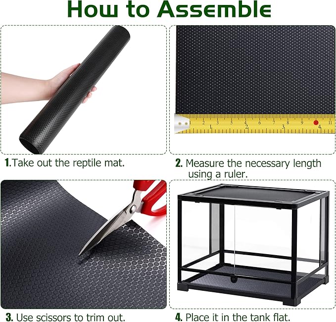Bearded Dragon Tank Accessories,Reptile Substrate for Terrarium,Reptile Terrarium Liner Bedding,Durable and Dirt Resistant Reptile Carpet,Suitable for Gecko,Tortoise,Snake, 11.8X59 inches KUNBEIEN