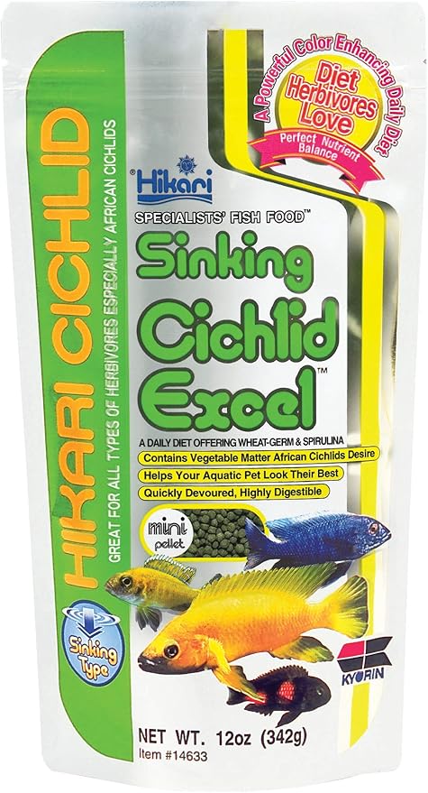 Hikari 12-Ounce Cichlid Excel Sinking Pellets for Pets, Mini Hikari