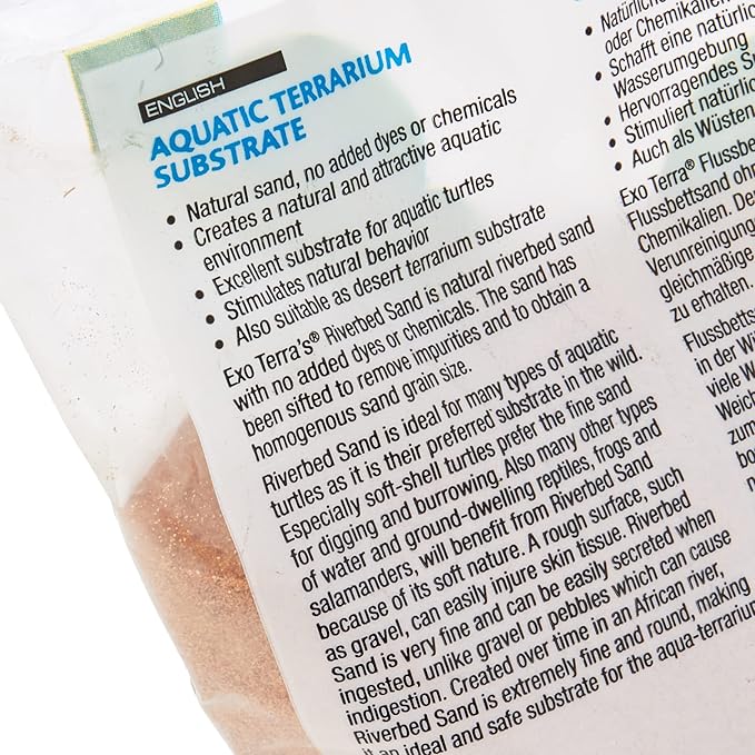 Exo Terra Riverbed Sand, 10-Pounds - Real Riverbed Sand with No Added Dyes or Chemicals ExoTerra